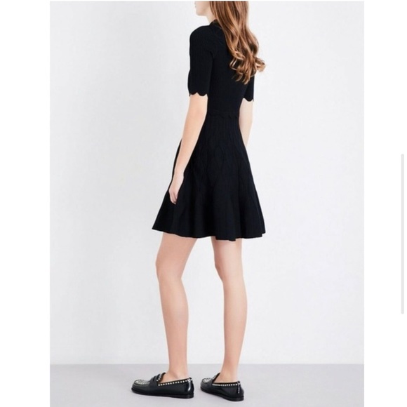 Sandro Ange Scalloped A-line knit dress - Picture 4 of 7